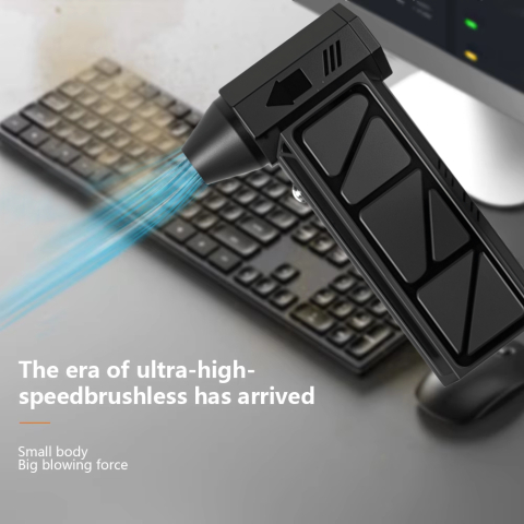 Mini ventilator turbo portabil ZYTEQ®, fara perii, de mare viteza, suflanta de praf, zapada, Frunze, pentru camping si aer liber, reincarcabil, negru [4]