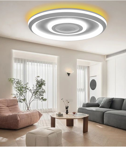 Plafoniera LED inteligenta ZYTEQ®️, putere 74W, eleganta, control prin telecomanda si aplicatie Tuya sau Smart Life APP, muzica prin Bluetooth, lumina RGB calda si rece, alba [11]