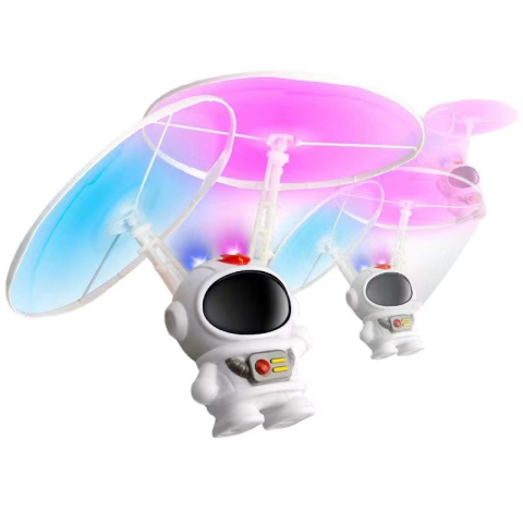 Robot spatial zburator ZYTEQ®️, jucarie interactiva, lumini LED, astronaut luminous, alb [8]