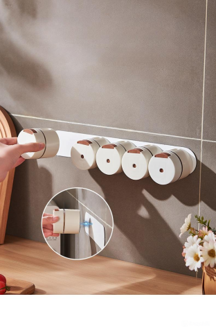 Set de 6 cutii de condimente magnetice ZYTEQ®️, montare pe perete, capac rotativ, detasabile, usor de curatat, culoare alba [5]