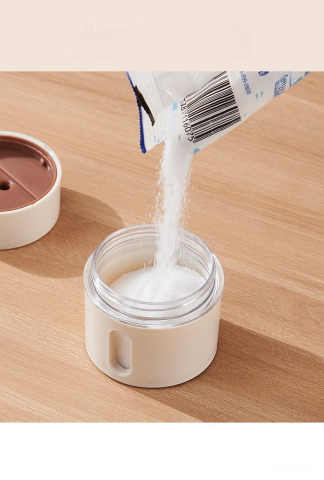 Set de 6 cutii de condimente magnetice ZYTEQ®️, montare pe perete, capac rotativ, detasabile, usor de curatat, culoare alba [11]