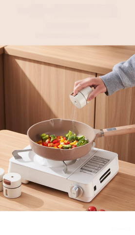 Set de 6 cutii de condimente magnetice ZYTEQ®️, montare pe perete, capac rotativ, detasabile, usor de curatat, culoare alba [8]