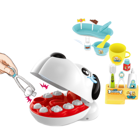Set de joaca Pet Dentist ZYTEQ®️, jucarie interactiva, educativa, pentru copii de 3 ani+, cu 17 piese, alb-albastru [2]