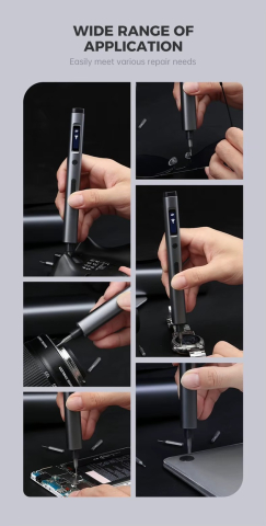 Set surubelnita electrica 57 in 1 ZYTEQ®️, pentru reparatiile de telefoane, laptopuri, ceasuri si alte dispozitive electronice, multifunctional, magnetic, iluminare LED, display digital, negru [12]