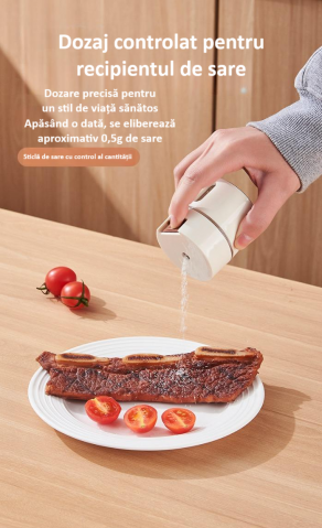 Cutie de condimente magnetica, montare pe perete, capac rotativ, detasabila, usor de curatat, alba [3]