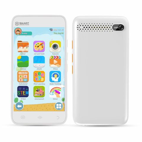 COPII - Smartphone Educativ pentru Copii ZYTEQ®️ D5H, Ecran 3.97" LCD, Camera Foto 5MP 1080P Auto-Focus, Android 5.0, Baterie 2000mAh, Memorie 8GB, Alb