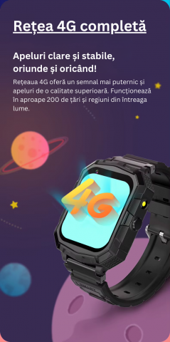 Smartwatch 4G Copii ZYTEQ® Maxtop, Apel Video, GPS, Buton SOS, Monitorizare in Timp Real, Deblocare Faciala, Rezistent la Apa IP67, Mod Scoala, Camera Foto, Chat Vocal, Pedometer, SeTracker 2, Autonom [2]