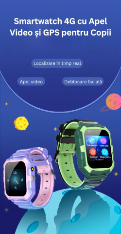 Smartwatch 4G Copii ZYTEQ® Maxtop, Apel Video, GPS, Buton SOS, Monitorizare in Timp Real, Deblocare Faciala, Rezistent la Apa IP67, Mod Scoala, Camera Foto, Chat Vocal, Pedometer, SeTracker 2, Autonom [1]