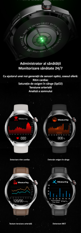 Smartwatch, ecran 1.6", rezistent la apa, notificari apel bluetooth/sms/social media, monitorizare activitati fizice, somn, ritm cardiac, pedometru, incarcare wireless, unisex, Android, IOS, negru [13]