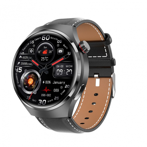 SMARTWATCH-URI - Smartwatch, ecran 1.6", rezistent la apa, notificari apel bluetooth/sms/social media, monitorizare activitati fizice, somn, ritm cardiac, pedometru, incarcare wireless, unisex, Android, IOS, negru