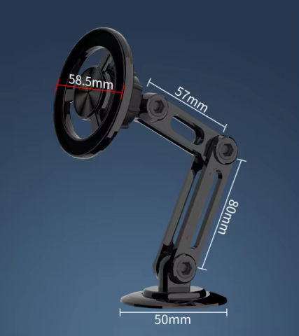 Suport auto magnetic ZYTEQ®️ pentru telefon si tableta universal, cu unghi reglabil si rotire 360°, magneti si banda adeziva, negru [7]