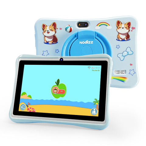 COPII - Tableta educationala ZYTEQ®️ pentru copii, 7 inch, 16GB RAM + 1TB ROM, Android, 3-12 ani, aplicatii Play Store, carcasa rezistenta, jocuri distractive, ecran tactil HD, Bluetooth, WiFi, 3200mAh, albas