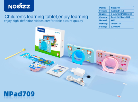 Tableta educationala ZYTEQ®️ pentru copii, 7 inch, 16GB RAM + 1TB ROM, Android, 3-12 ani, aplicatii Play Store, carcasa rezistenta, jocuri distractive, ecran tactil HD, Bluetooth, WiFi, 3200mAh, albas [6]