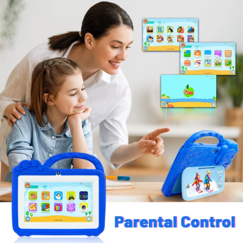 Tableta educationala ZYTEQ®️ pentru copii, 7 inch, 4GB RAM + 128GB ROM, Android, 3-12 ani, aplicatii Play Store, carcasa rezistenta, jocuri distractive, ecran tactil HD, Bluetooth, WiFi, 3200mAh, alba [6]