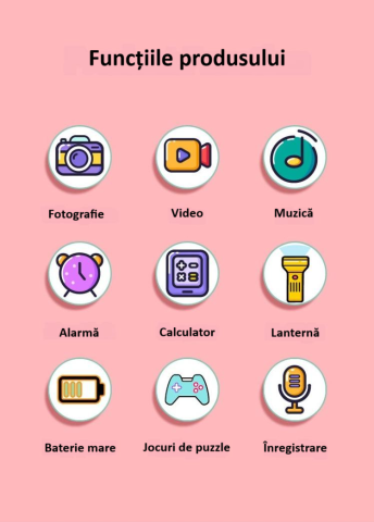 Telefon inteligent pentru copii, 2.8 inch IPS, husa de silicon anti-alunecare, jocuri, inregistrare si fotografiere HD 1080P, video, muzica, alarma, calculator, lanterna, educational, verde - Copie [1]