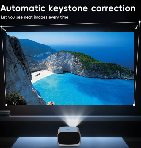 Videoproiector portabil ZYTEQ®️ V100, Smart, 300 ANSI lumeni, Android 12, WiFi 6 dual-band 4K 2.4G+5G, Bluetooth, rezolutie 1080P, cu telecomanda, negru [6]