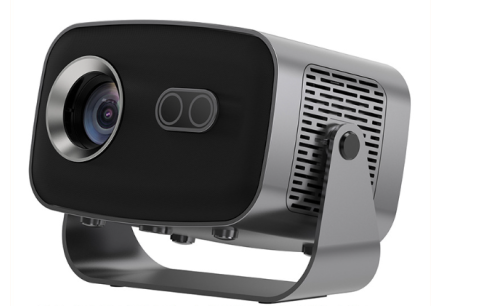 VIDEO - Videoproiector portabil ZYTEQ®️ V100, Smart, 300 ANSI lumeni, Android 12, WiFi 6 dual-band 4K 2.4G+5G, Bluetooth, rezolutie 1080P, cu telecomanda, negru